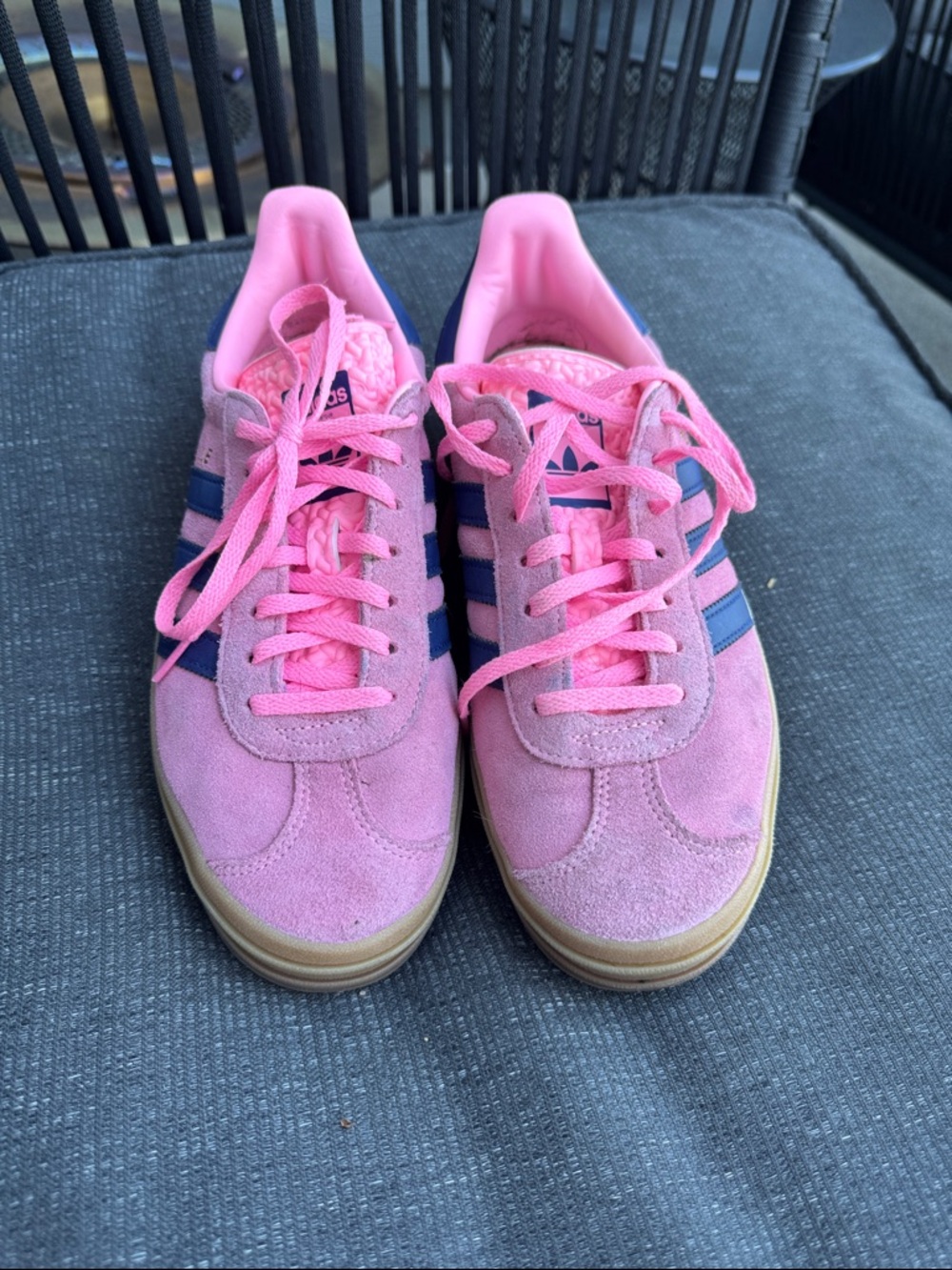 Adidas Gazelle Pink Women's Suede Sneakers with Navy Stripes